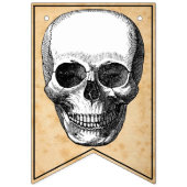 Happy Halloween Aged Skull B&W Bunting Banner (Eerste vlag)