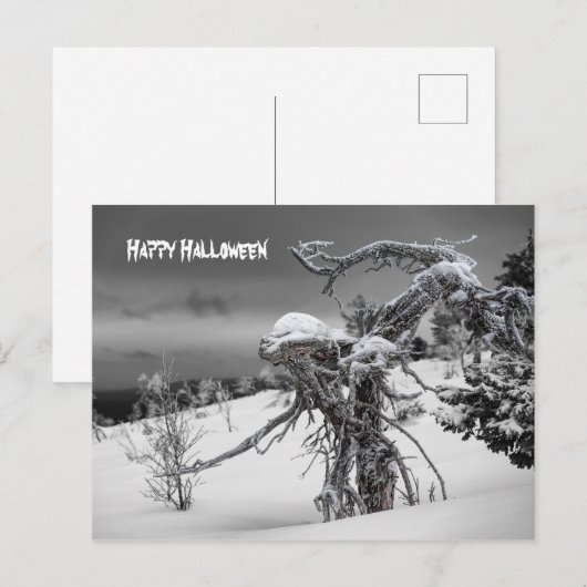 Happy halloween alien briefkaart (Voorkant / Achterkant)