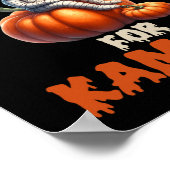 Happy Halloween als mama met gebeeldhouwde pompoen Poster (Hoek)