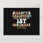 Happy Halloween And Yes It's My 1st Birthday Briefkaart<br><div class="desc">Happy Halloween And Yes It's My 1st Birthday</div>