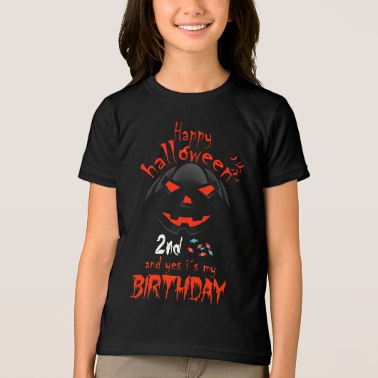 Happy Halloween And Yes It's My 2nd Birthday Tri-Blend Shirt (Voorkant)