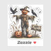 Happy Halloween - Angstaanjagende vogelverschrikke Sticker (Vel)