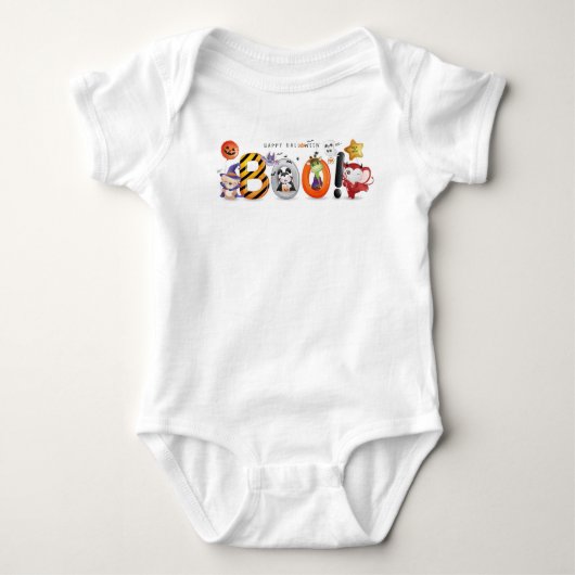 Happy Halloween Animal Karakters Romper (Voorkant)