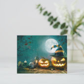 Happy Halloween Art Funny Jack O Lantern Halloween Briefkaart (Staand voorkant)