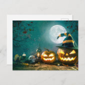 Happy Halloween Art Funny Jack O Lantern Halloween Briefkaart (Voorkant / Achterkant)