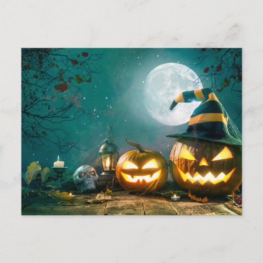 Happy Halloween Art Funny Jack O Lantern Halloween Briefkaart (Voorkant)