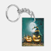 Happy Halloween Art Funny Jack O Lantern Halloween Sleutelhanger (Voorkant Links)