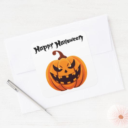 Happy Halloween Autocollant Vierkante Sticker (Envelop)