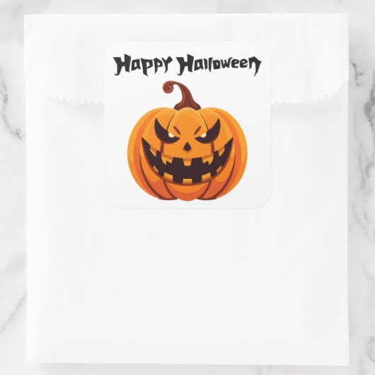 Happy Halloween Autocollant Vierkante Sticker (Tas)