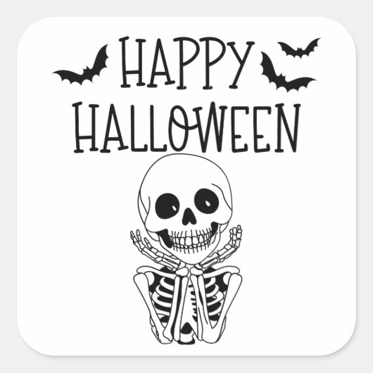 Happy Halloween Autocollant Vierkante Sticker (Voorkant)