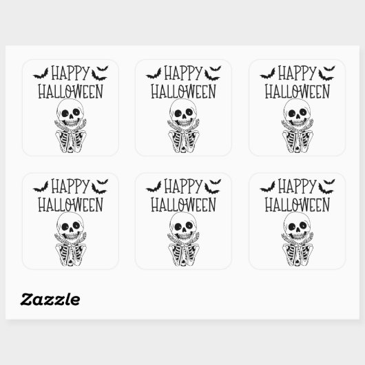 Happy Halloween Autocollant Vierkante Sticker (Vel)