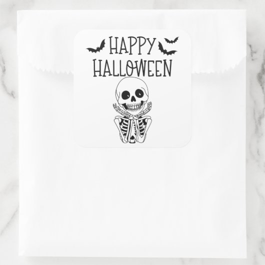 Happy Halloween Autocollant Vierkante Sticker (Tas)