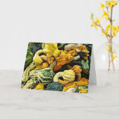 Happy Halloween Autumn Blessings Pumpkins Kaart (Gele Bloem)