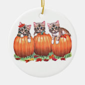 Happy Halloween Autumn Kittens op Pumpkins, ZSSG Keramisch Ornament (Voorkant)