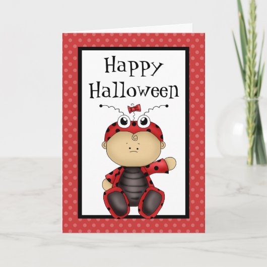 Happy Halloween Baby Ladybug Kaart (Voorkant)