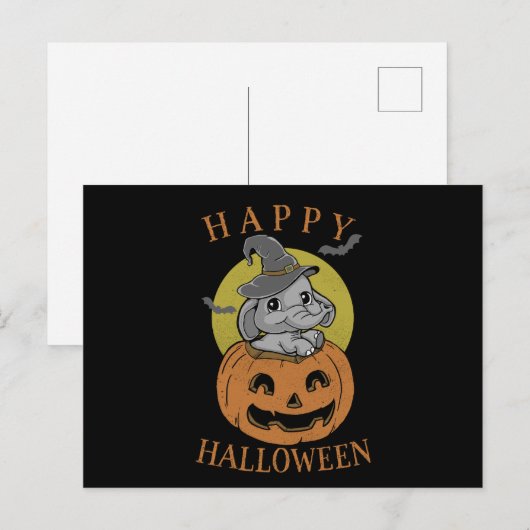 Happy Halloween Baby olifant Briefkaart (Voorkant / Achterkant)