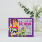 Happy Halloween | Baby shower Zombie Briefkaart (Staand voorkant)