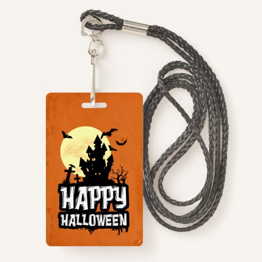 Happy Halloween Badge (Voorkant met draagriem)