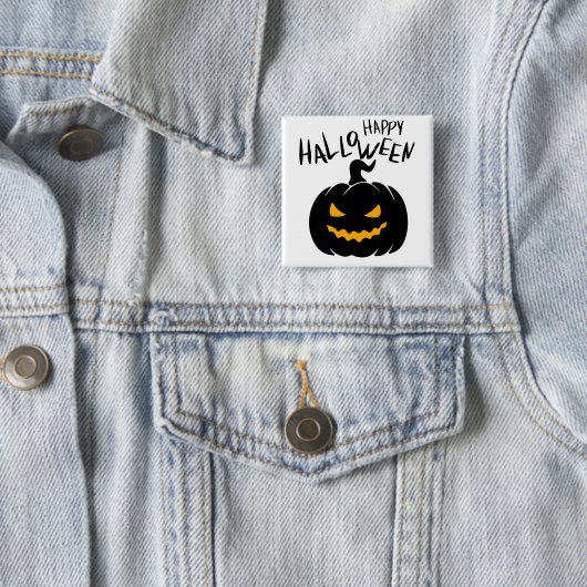 Happy Halloween Badge Vierkante Button 5,1 Cm (In situ)