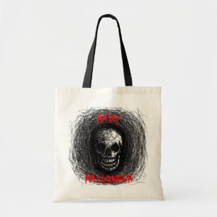 Happy Halloween Bag Skull Black Tote Bag