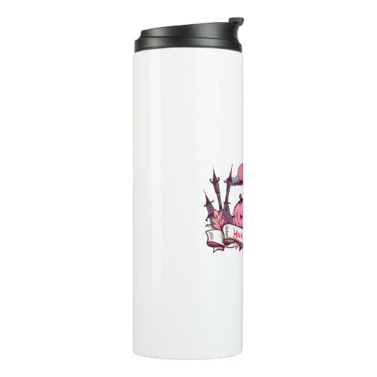 Happy Halloween Banner with Castle, Pumpkin, Black Thermosbeker (Gedraaid links)