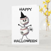 Happy Halloween Baseball Kaart (Gele Bloem)
