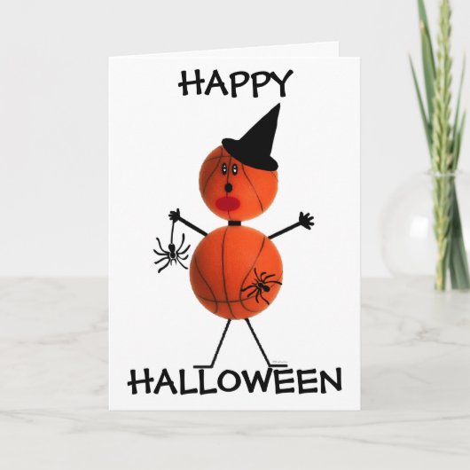 Happy Halloween Basketball Kaart (Voorkant)