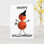 Happy Halloween Basketball Kaart (Gele Bloem)
