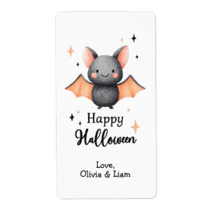 Happy Halloween Bat Aangepaste Verzendlabels Etiket