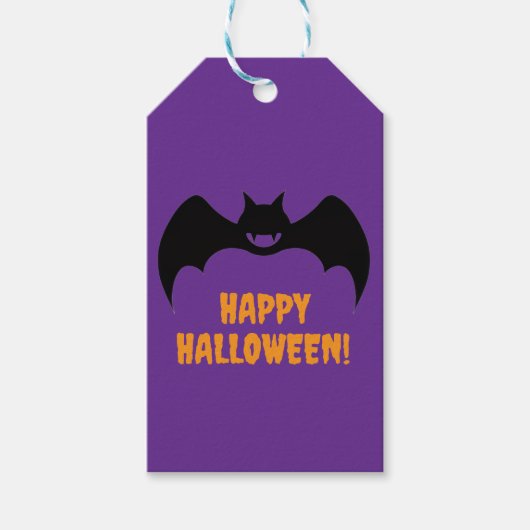 Happy Halloween Bat Cadeaulabel (Voorkant)