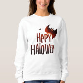 Happy Halloween Bat Design – Spooky Oranje Greetin Trui (Voorkant)