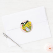 Happy Halloween Bat en Ghost | Sticker-afdichting Ronde Sticker (Envelop)