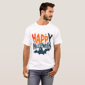 Happy Halloween Bat Ghost Graphic Scary Spooky T-shirt (Voorkant volledig)