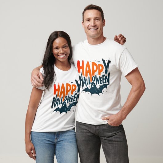 Happy Halloween Bat Ghost Graphic Scary Spooky T-shirt (Unisex)