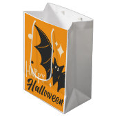 Happy Halloween Bat Gift Bag Medium Cadeauzakje (Voorkant Gekanteld)