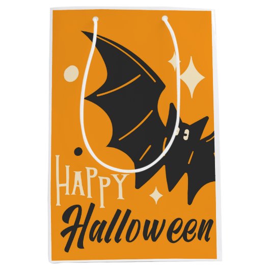 Happy Halloween Bat Gift Bag Medium Cadeauzakje (Voorkant)