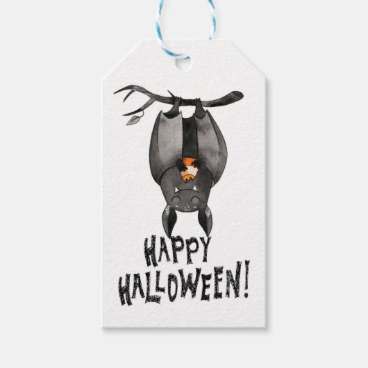 Happy Halloween Bat Gift Label Cadeaulabel (Voorkant)