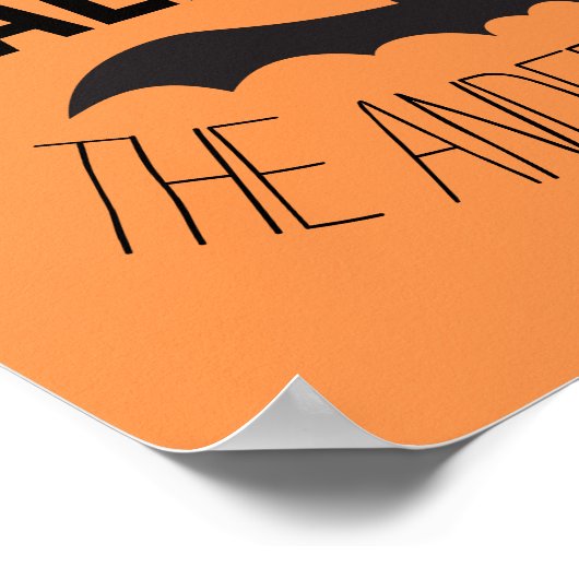Happy Halloween Bat met zwarte naam Poster (Hoek)