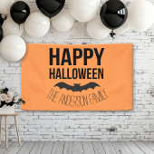 Happy Halloween Bat met zwarte naam Spandoek