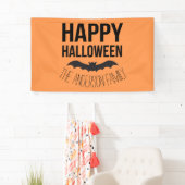 Happy Halloween Bat met zwarte naam Spandoek (Insitu)