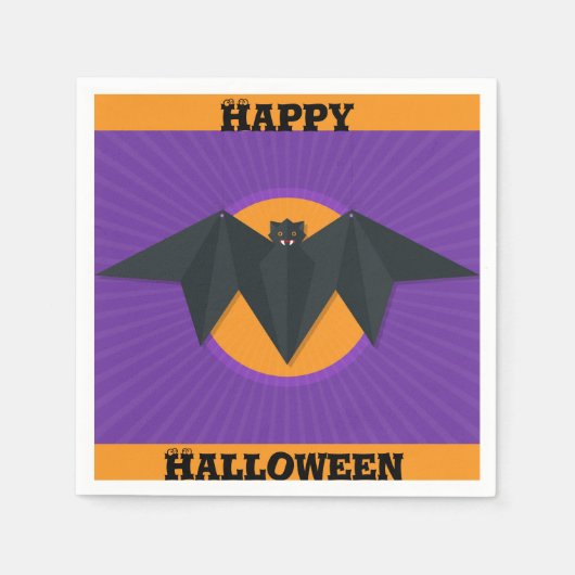 Happy Halloween Bat Party Napkins Servet (Voorkant)