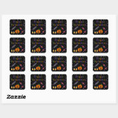 Happy Halloween Bat Pumpkin Candy Corn Vierkante Sticker (Vel)