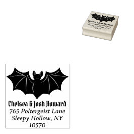 Happy Halloween Bat Retouradres Rubberstempel