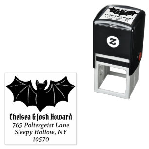 Happy Halloween Bat Retouradres Zelfinktende Stempel