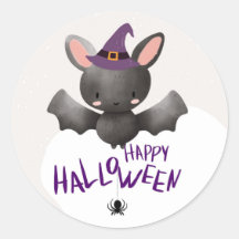 "Happy Halloween Bat Ronde Sticker"