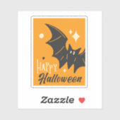 Happy Halloween Bat Sinaasappel Schattige Funny Sticker (Vel)