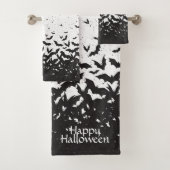 Happy Halloween Bats Bath Towel set Bad Handdoek (Insitu)