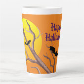 Happy Halloween Bats en de maan Latte Mok (Voorkant)