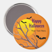 Happy Halloween Bats en de maan Magneet (Voorkant / Achterkant)