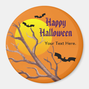 Happy Halloween Bats en de maan Magneet